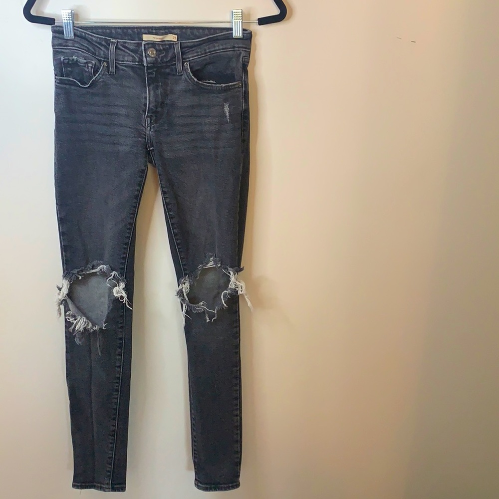 Levi 711 SKINNY - Charcoal - W25 L30